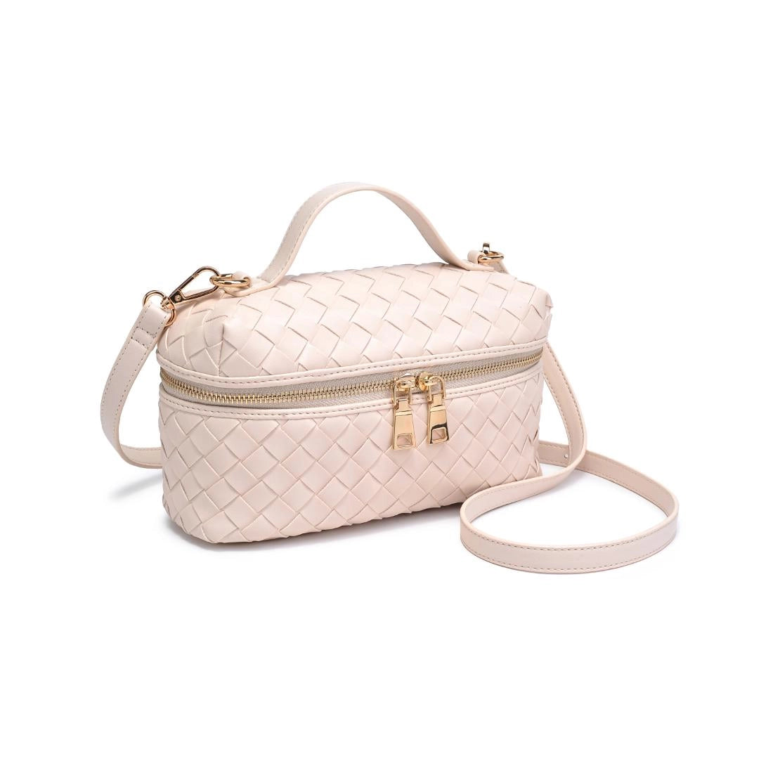 Urban Expressions Richie Woven Top Handle Crossbody in Ivory