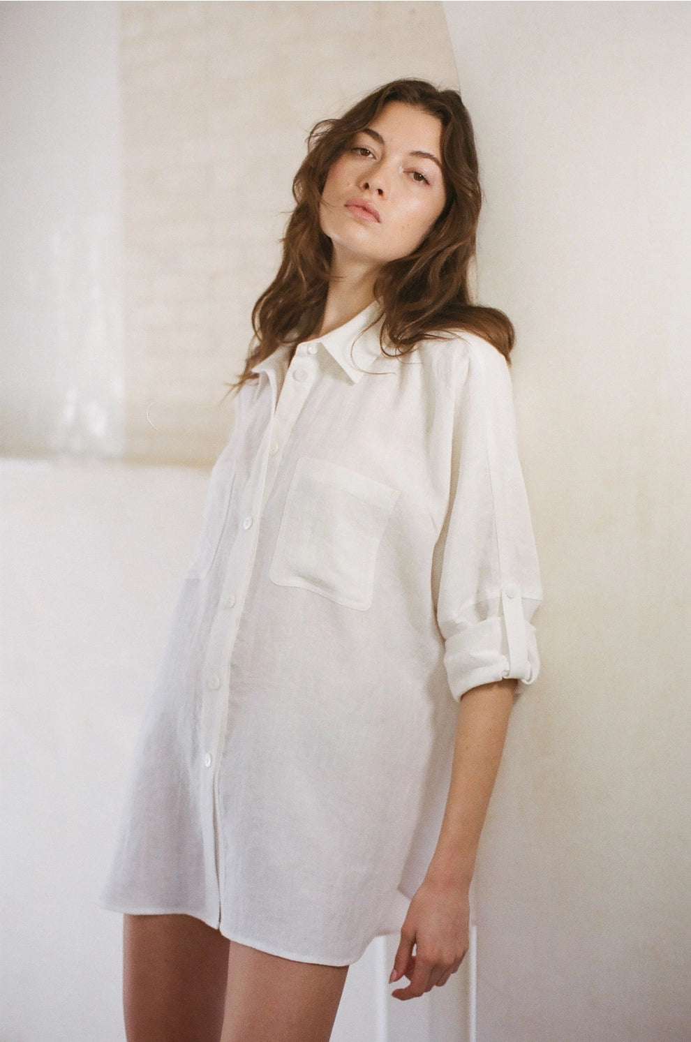 a.ren Linen Button Down Shirt