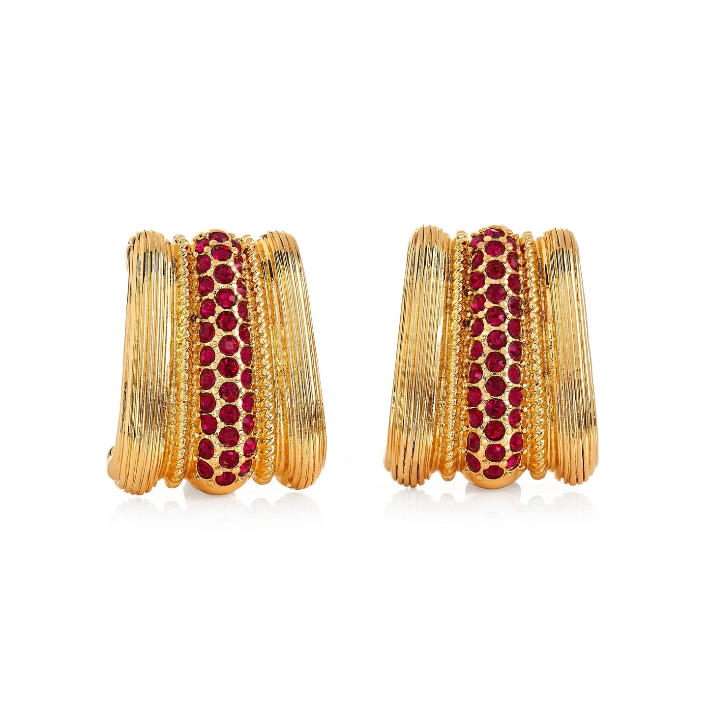 Kenneth Jay Lane Ruby Gemstone Earrings