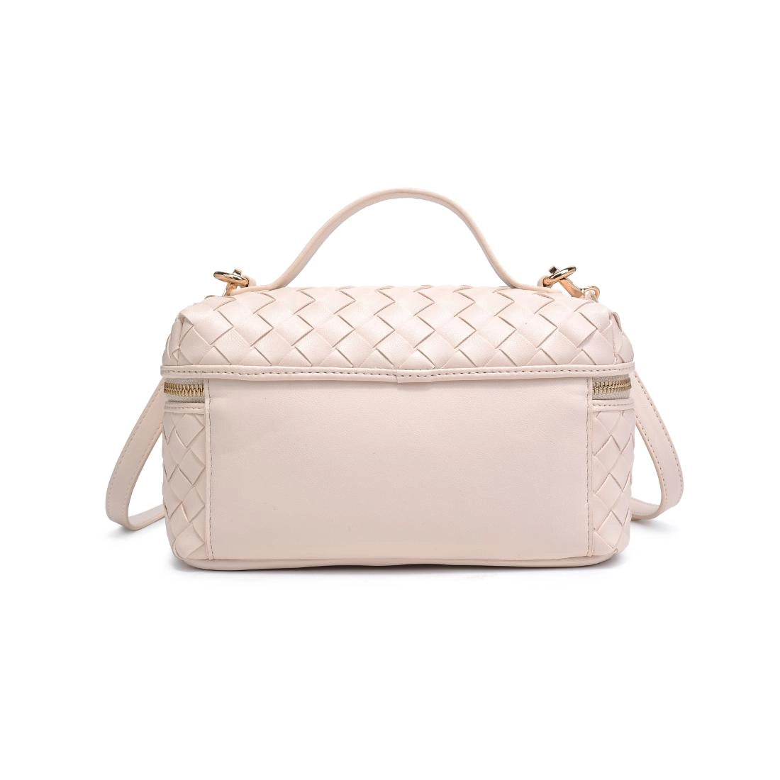 Urban Expressions Richie Woven Top Handle Crossbody in Ivory