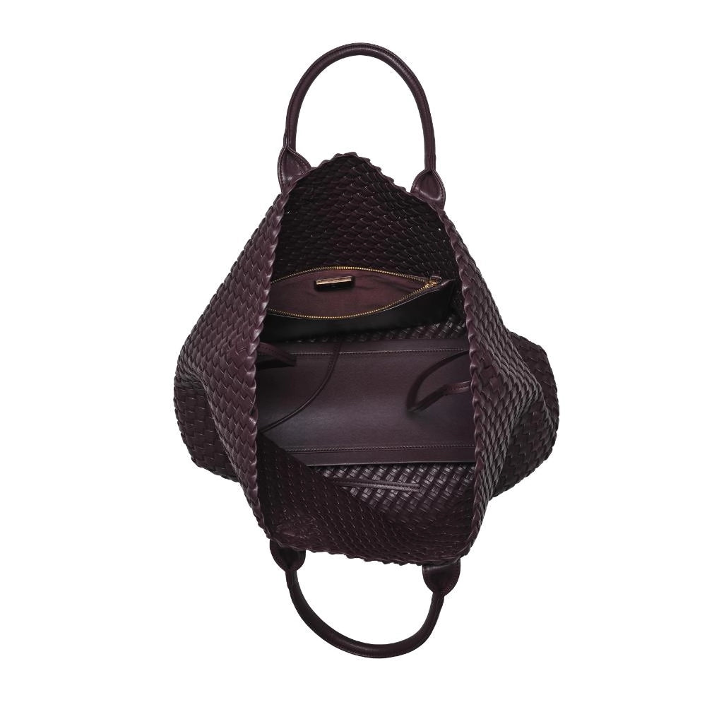 Urban Expressions Ithaca Woven Vegan Leather Tote in Espresso
