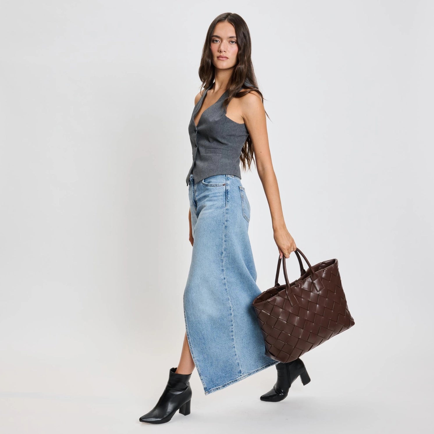 Moda Luxe Adeline Woven Tote in Espresso