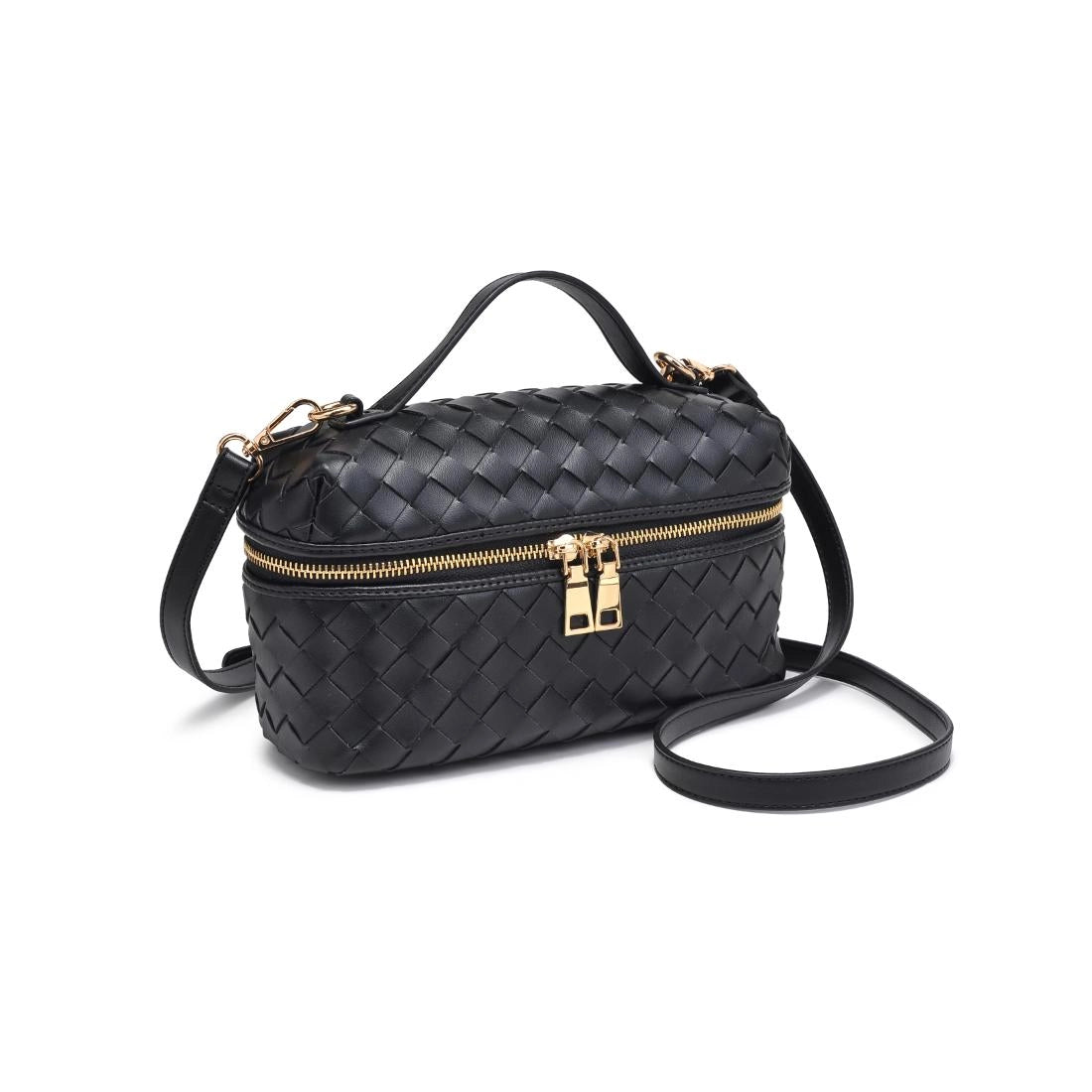 Urban Expressions Richie Woven Top Handle Crossbody in Black