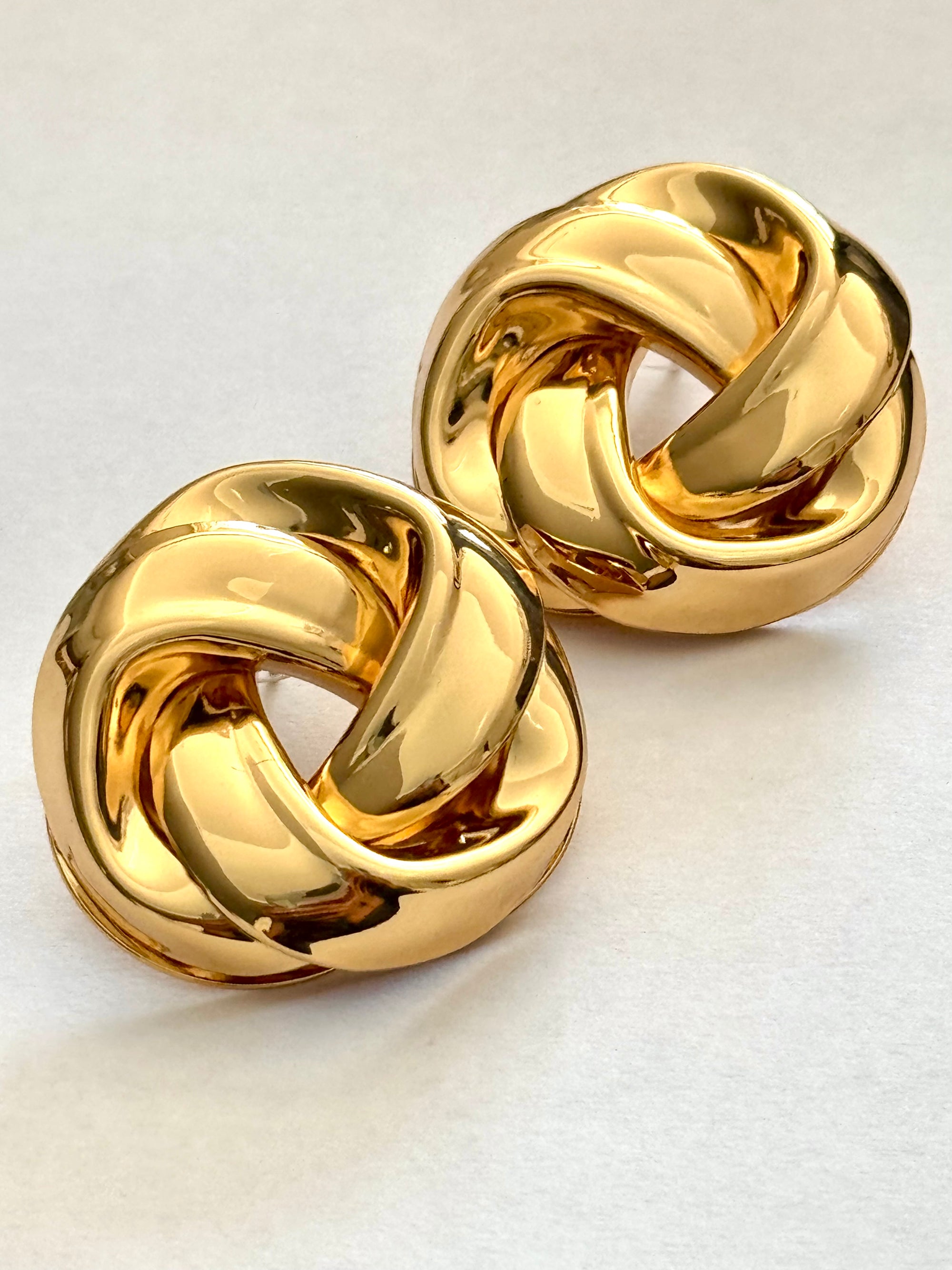 Kenneth Jay Lane Gold Knot Pierced Earrings