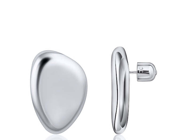 Christina Caruso Small Oval Earring in Silver and Gold