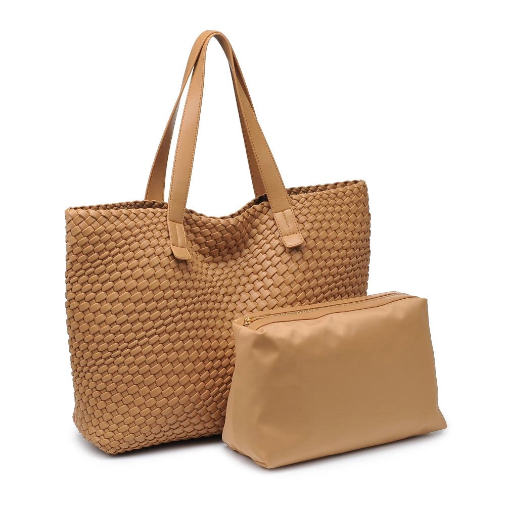 Moda Luxe Piquant Woven Tote in Tan
