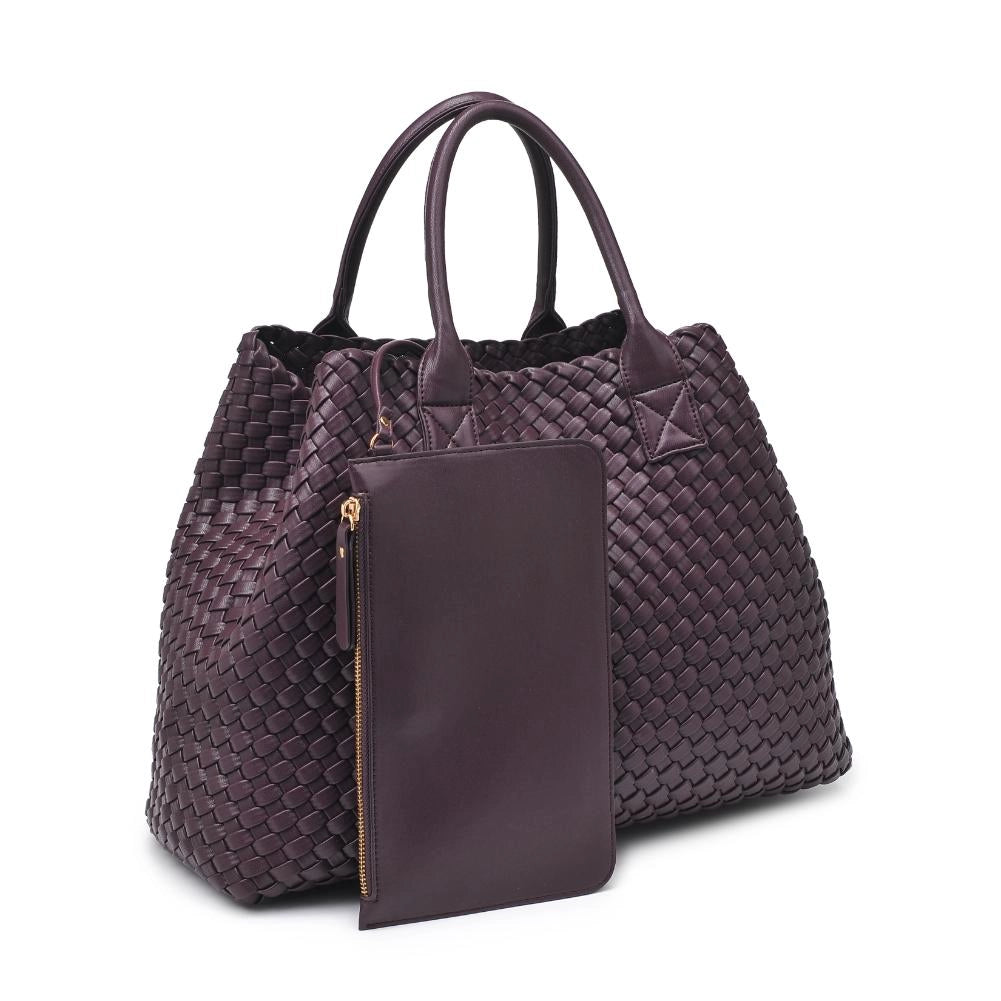 Urban Expressions Ithaca Woven Vegan Leather Tote in Espresso