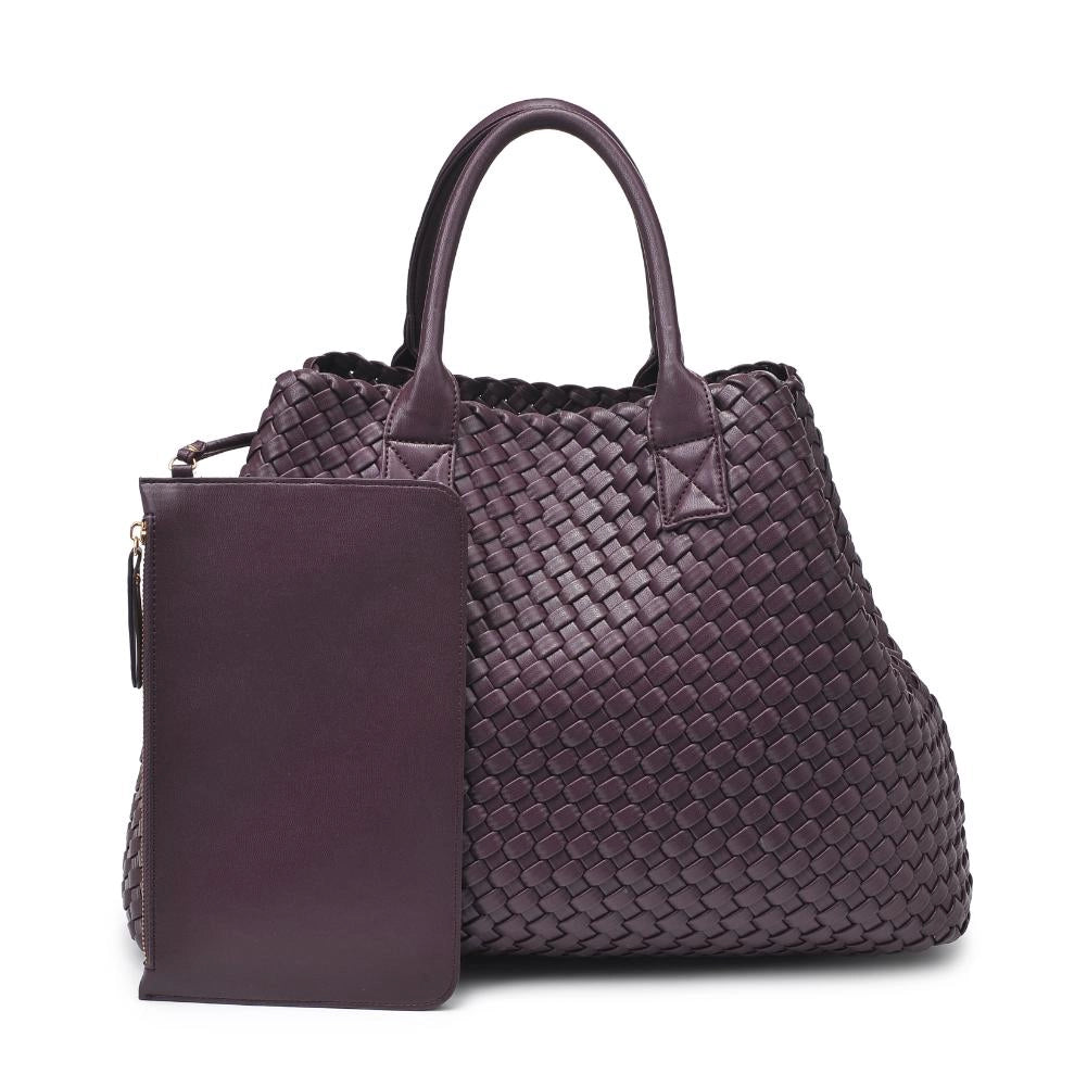 Urban Expressions Ithaca Woven Vegan Leather Tote in Espresso