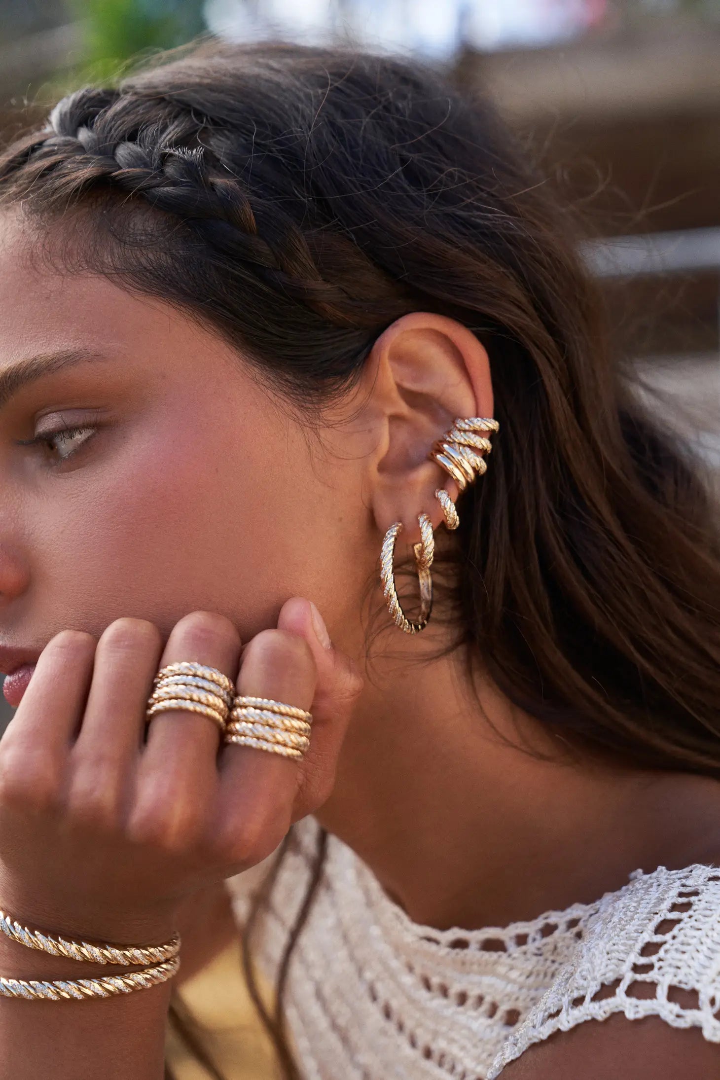 Lili Claspe Gina Ear Cuffs in Gold